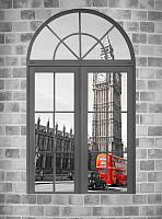 Фотообои HARMONY Decor HD2-162 Окно в Лондон в серых тонах