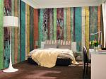 ФЛИЗЕЛИНОВЫЕ фотообои на стену «Цветная деревянная стена» WG 00966 Colored wooden wall