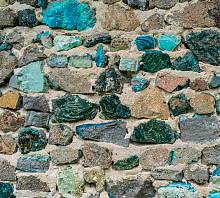 Фотообои URBAN Design UD3-055 Каменная кладка с синими и зелеными камням