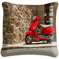 Декоративная фото подушка A2784 Красный скутер