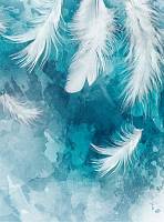 Фотообои HARMONY Decor HD2-119 Белые перья на акварельном фоне