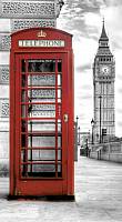 Фотообои на стену АнтиМаркер 1-А-147 Телефонная будка, Лондон. Черно-белое.