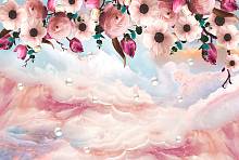 Фотообои HARMONY Decor HD4-107 Цветы на розовом мраморе