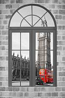 Постер XXL URBAN Design UDP-075 Окно в Лондон в серых тонах