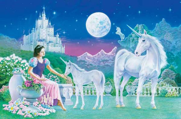 Детские фотообои «Принцесса с единорогом» WG 00652 Unicorn Princess