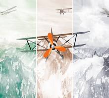 Фотообои URBAN Design UD3-106 Цветное панно Самолеты в горах