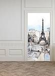 Самоклеющиеся фотообои на дверь HARMONY Decor HDD-073 Париж Акварель