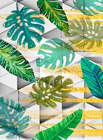 Фотообои URBAN Design UD2-095 3Д стена с тропическими листьями