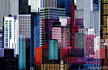 Фотообои «Цветные небоскребы» WG 00641 Colourful Skyscrapers