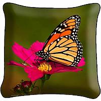 Декоративная фото подушка A2071 Бабочка на цветке 2