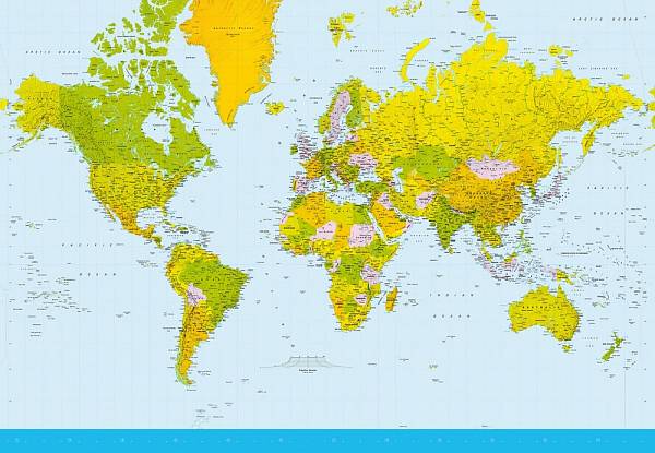 Фотообои на стену «Карта мира» WG 00152 Map of the World