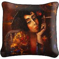 Декоративная фото подушка A1931 Девушка с сигаретой