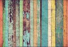 ФЛИЗЕЛИНОВЫЕ фотообои на стену «Цветная деревянная стена» WG 00966 Colored wooden wall