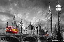 Фотообои  «АВТОБУС НА ВЕСТМИНСТЕРСКОМ МОСТУ» WG 00697 Bus on Westminster Bridge