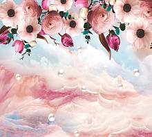 Фотообои HARMONY HD3-089 Цветы на розовом мраморе