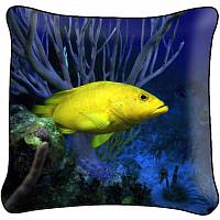 Декоративная фото подушка A4853 Желтая рыба