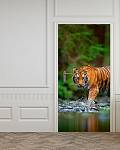 Самоклеющиеся фотообои на дверь HARMONY Decor HDD-180 Тигр у водопоя