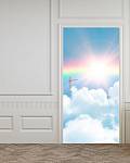 Самоклеющиеся фотообои на дверь HARMONY Decor HDD-176 Голубое небо с радугой