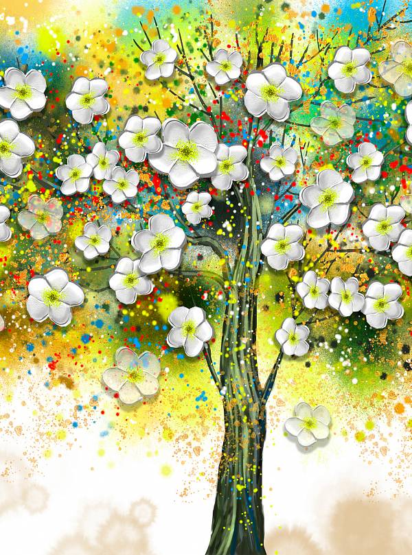 Фотообои HARMONY Decor HD2-104 3Д Цветущее дерево