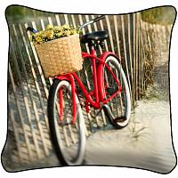 Декоративная фото подушка A1167 Велосипед у забора