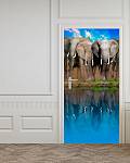 Самоклеющиеся фотообои на дверь HARMONY Decor HDD-183 Слоны на водопое