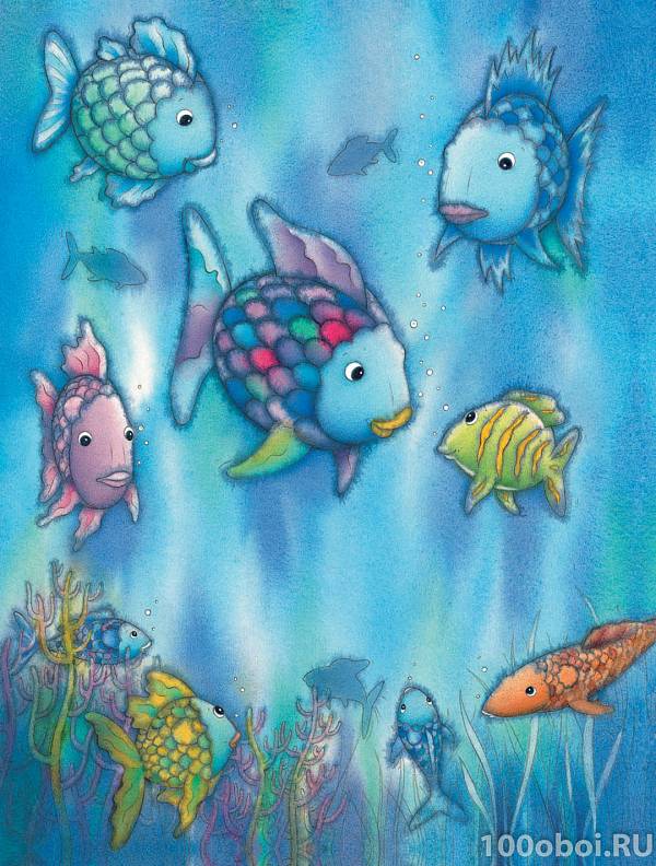 Фотообои на стену «Радужные рыбы». WG 426 The Rainbow Fish I