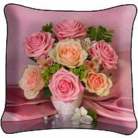Декоративная фото подушка A2180 Ваза с розами