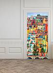 Самоклеющиеся фотообои на дверь HARMONY Decor HDD-097 Разноцветный город Ментон Франция
