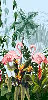 Самоклеющиеся фотообои на дверь HARMONY Decor HDD-144 Фламинго в джунглях