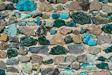 Фотообои URBAN Design UD4-085 Каменная кладка с синими и зелеными камнями
