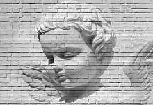 Фотообои на стену «Ангел на каменной стене» WG 00160 Angel brick wall