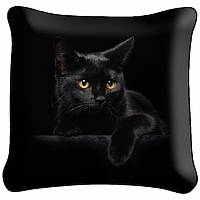 Декоративная фото подушка A5017 Черная кошка