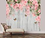 Фотообои HARMONY Decor HD3-118 Розовые розы на деревянной стене