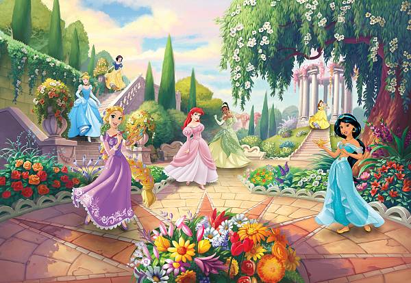 Детские фотообои на стену «Парк Принцесс Диснея» Komar  8-4109 Disney Princess Park