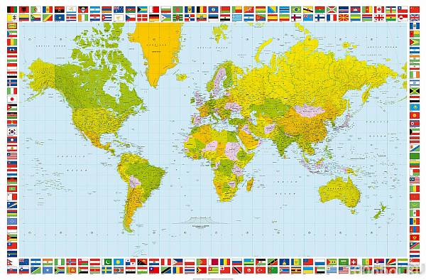 Фотообои «Карта Мира» WG 00655 Map of the World
