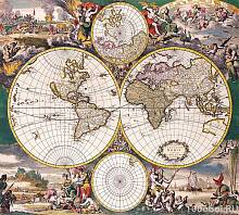 Фотообои на стену «Старинная карта мира». Divino D1-044