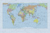 Фотообои HARMONY Decor HD4-125 Карта мира на русском на кирпичной стене
