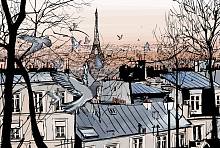 Фотообои URBAN Design UD4-153 Голуби на крышах Парижа